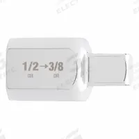 MILWAUKEE Drive Adapter 1/2 in to 3/8 in: 3/8 in Output Drive Size, Square, 37/50 in Overall Lg (MPN 42-04-9113). Key specifications — attr1204997: Square; attr1205006: MILWAUKEE; attr1204986: Chrome; attr1205002: Locking Included.