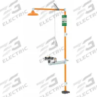 GUARDIAN EQUIPMENT Shower with Eyewash: Floor Mnt, Uncovered, Stainless Steel Bowl, Barrier Free (MPN GBF1909). Key specifications — Brand: GUARDIAN EQUIPMENT.