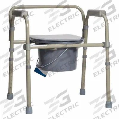 DYNAREX Commode Chair: Gray, 22 1/2 in Overall Wd - Portable Commode Chairs