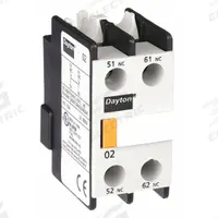 DAYTON Auxiliary Contact: 2NC, 2.5 A Max Current (AC), Front Mount, Front-Mounted (MPN 6EAT1). Key specifications — Brand: DAYTON.