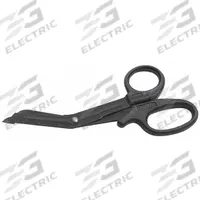 EMI Medical Shears: EMS Shear, Stainless Steel, Angled/Serrated, Plastic, 5 1/2 in Overall Lg, Black (MPN 1098). Key specifications — Disposability: Reusable; Product Type: EMS Shear; Color: Black; Blade Material: Stainless Steel; Handle Material: Plastic; Brand: EMI; Blade End Type: Serrated.