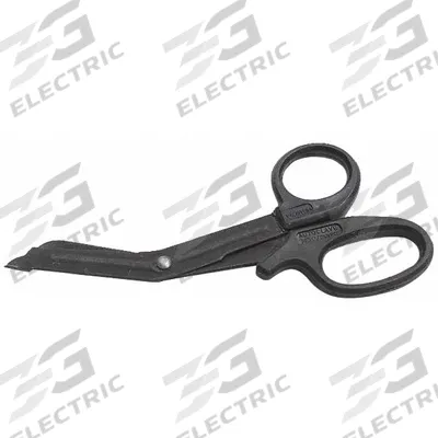 EMI Medical Shears: EMS Shear, Stainless Steel, Angled/Serrated, Plastic, 5 1/2 in Overall Lg - Trauma Shears