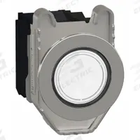 SCHNEIDER Illuminated Push Button: Illuminated, Flush Profile, Metallic, 30 mm, 1NO/1NC (MPN XB4FW31M5). Key specifications — Brand: SCHNEIDER; Action: Momentary; Series: XB4; Push Button Material Type: Metallic.