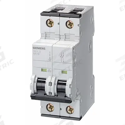 SIEMENS IEC Supplementary Protector: 1.6 A Amps, 72V DC, 10kA at 400V AC, Screw Clamp - A-Curve, 2-Pole UL1077 DIN Rail-Mount Supplementary Protectors