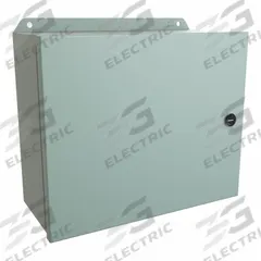 HAMMOND Electrical Enclosure: Steel, 10 in x 12 in x 5 in, NEMA 12/13/3R/4, w/Panel, Solid Cover (MPN EJ10125). Key specifications — Closure Method: Latches; Brand: HAMMOND; Knockouts: Not Included.