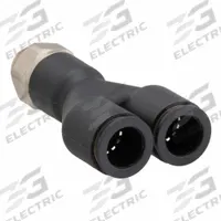 LEGRIS Push-Fit Wye Fitting: 1/8 in Pipe x 5/32 in OD x 5/32 in OD Size, Polymer, Black (MPN 3158 04 10). Key specifications — Brand: LEGRIS; Thread Size A: 1/8".