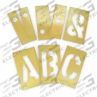 APPROVED VENDOR Stencil Set: A to Z, 10 in Character Ht, 5 in Character Wd, Brass, A to Z (MPN 2CEC2). Key specifications — Includes: Spacer; Characters Included: A to Z; Brand: APPROVED VENDOR; Included Characters: A to Z.