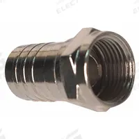 VITEK Crimp Connector: Female, Connector, Silver, Crimp-On, RG-6, 1 GHz Max Freq, F-Type, 10 PK (MPN VT-F-CRMP-RG610). Key specifications — Product Type: Connector; Brand: VITEK; Color: Silver; Finish: Chrome Plated; Gender: Female.