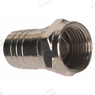 VITEK Crimp Connector: Female, Connector, Silver, Crimp-On, RG-6, 1 GHz Max Freq - F-Type Coaxial Connectors