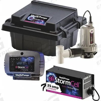 LIBERTY PUMPS Battery Backup Sump Pump: 12V DC, 1/3 hp, Dual Micro-Reed Float - Battery-Powered Backup Sump Pumps