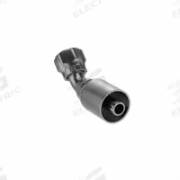 PARKER Hydraulic Crimp Fitting: Steel x Steel, 45° Elbow, -8 For Hose Dash Size, Female x Genderless (MPN 1J777-8-8). Key specifications — Fitting Gender: Female x Genderless; Fitting Connection Type: ORS x Crimp; For Hose Dash Size: -8; Thread Size: 0.511"-27; Brand: PARKER.