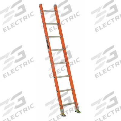 LOUISVILLE LADDER Straight Ladder: 8 ft Ladder Size, Fiberglass, 300 lb Load Capacity - Non-Conductive Fiberglass Straight Ladders
