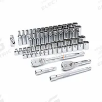 GEARWRENCH Socket Set: 3/8 in Drive, 57 Piece, 6-Point, SAE, 1/4 in to 1 in/6 mm to 19 mm (MPN 80550). Key specifications — attr1224269: 3/8 in; attr1204650: 6 mm to 19 mm; attr1204673: Socket Bits Not Included; attr1204688: GEARWRENCH; attr1224354: No Thin Wall; attr1206170: Standard Sockets.
