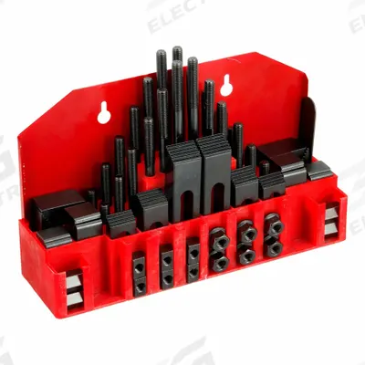 WESTWARD Machine Clamping Kit: For 1/2 in T-Slot, M10x1.5 Stud, 52 Pc - Wall-Mount Machine Clamping Kits
