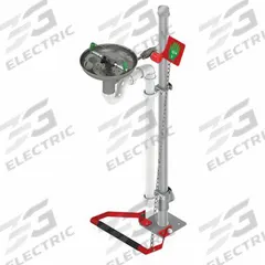 HUGHES SAFETY Plumbed Eyewash: Std, Floor Mnt, Eyes and Face Coverage, Uncovered, Push Plate (MPN 85GSP). Key specifications — Activation: Push Plate; Brand: HUGHES SAFETY.