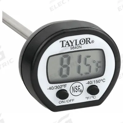 TAYLOR Digital Thermometer: -40°F to 302°F /-40°C to 150°C, ±2°F, 0.1°F /0.1°C - NSF-Rated Digital Pocket Thermometers
