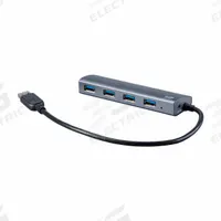 MONOPRICE USB Hub: USB 3.0 Connection, 4 Ports, Includes USB Cable, Silver, 11 in Cable Lg (MPN 21670). Key specifications — Connector Type: USB 3.0; Includes: USB Cable; Color: Silver; Brand: MONOPRICE.