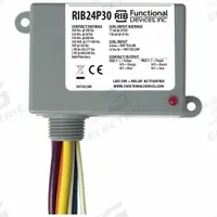 RIB Enclosed Pre-Wired Relay: 30 A Rating, DPDT, 0.75 in NPT (MPN RIB24P30). Key specifications — Nipple Size: 0.75 in NPT; Brand: RIB.