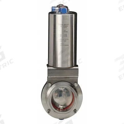 VNE Pneumatic Butterfly Valve: 145 psi Actuator Air Pressure - Max, Air to Spring - 3-A Certified 304 Stainless Steel Pneumatic Butterfly Valves