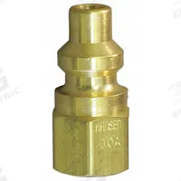 HANSEN Quick Coupler Plug: NPTF, 1/4" (MPN 02A). Key specifications — Manufacturer Part Number: 02A; Hose Connection Gender: Female; Hose Connection Size: 1/4 in; Hose Connection Type: NPTF; Locking Type: Sleeve; Brand: HANSEN; Color Code: Green.