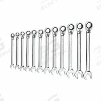 GEARWRENCH Combination Ratcheting Wrench Set: Alloy Steel, Full Polish Chrome, 12 Tools, Std, Metric (MPN 9620N). Key specifications — attr309581: Full Polish Chrome; attr309580: Alloy Steel; attr309571: No; attr309583: No; attr309587: Yes; attr324931: GEARWRENCH.