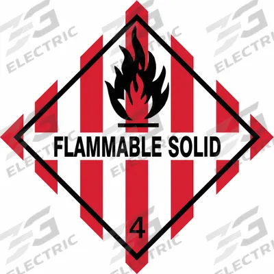 APPROVED VENDOR Container Label: Flammable Solid, 4 in x 4 in, 4 in Label Ht, Paper - Class 4: Flammable Solids