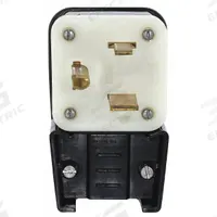 LEVITON Straight Blade Plug: 5-50P, 125V AC, 50 A, 2 Pole, 3 Blade, Black (MPN 9550-P)
