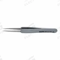 KNIPEX Precision Tweezers: Stainless Steel, Point, Straight Tip, 0.5 mm Tip Thick (MPN 92 21 14 ESD). Key specifications — attr1002355: Stainless Steel; attr1002345: KNIPEX; attr1002348: Stainless Steel; attr1002358: Smooth; attr1024781: Standard.