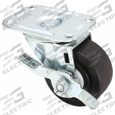 APPROVED VENDOR Plate Caster: Swivel, Polyolefin, 3 in Wheel Dia, 1 1/4 in Wheel Wd - Debris-Resistant Plate Casters
