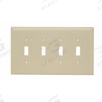 LEGRAND Wall Plate: Toggle, 4 Gang, Ivory, Jumbo Size (MPN TPJ4I). Key specifications — Brand: LEGRAND; Material: Nylon.