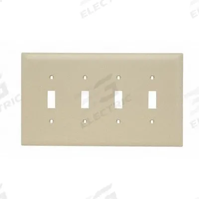 LEGRAND Wall Plate: Toggle, 4 Gang, Ivory - General Purpose Wall Plates