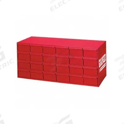 DURHAM MFG Drawer Bin Cabinet: 33 3/4 in x 11 3/4 in x 14 1/2 in, 24 Drawers, Stackable - Modular Metal Small Parts Drawer Cabinets