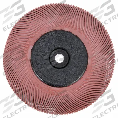 SCOTCH-BRITE Radial Bristle Brush: Type C, 6 in Dia x 7/16 in Wd, 1 in Arbor, Ceramic - Finishing Radial Bristle Brushes for All Metals