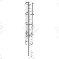 TRI-ARC Fixed Ladder with Safety Cage: 22 ft Overall Ht, 18 in Overall Wd, Steel, 23 Rungs (MPN WLFC1123). Key specifications — Brand: TRI-ARC; Assembly: Unassembled; Number of Sections: 2.