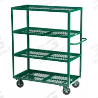 LITTLE GIANT Utility Cart: 1,600 lb, 4 Shelves, 60 in L x 30 in W Shelf, 16 in Between Shelves, Flat (MPN 4MLP-3060-6MR-G). Key specifications — Brand: LITTLE GIANT; Caster Wheel/Tread Material: Rubber; Caster/Wheel Configuration: (2) Rigid.