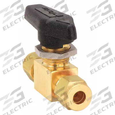 PARKER Manual Two-Way Ball Valve: 3/8 in, Brass, Straight, Compression x Compression - Brass Instrumentation Ball Valves