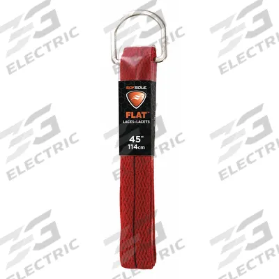 SOF SOLE Boot and Shoe Laces: 84740, Red, Polyester, 45 in Overall Lg, Round, Tie - Boot & Shoe Laces