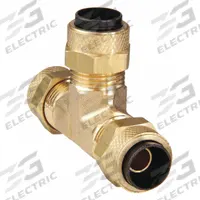 PARKER Compression Tee Fitting: 3/8 in OD x 3/8 in OD x 3/8 in OD Fitting Size, Brass, 10 PK (MPN 164P-6). Key specifications — attr1195695: PARKER.