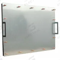 Duct Access Door: 15 in x 23 in, 16 ga, Steel, Thumbscrews, 2,300°F Max Temp Rating (MPN 6EJA7). Key specifications — Brand: FLAME GARD; Material: Steel; For Duct Shape: Rectangular.