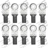 FEIN Oscillating Tool Blade: 3/4 in Blade Wd, 3 13/16 in Overall Lg, Bi-Metal, 10 Pieces, 10 PK (MPN 63502183290). Key specifications — attr1097473: Drywall; attr1097476: FEIN; attr1097456: Plunge Cutting.
