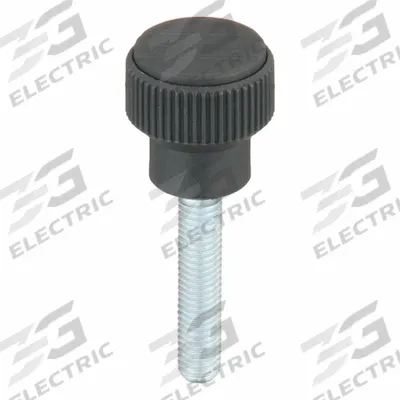 KIPP Hand Knob: Knurled, Plastic w/ Steel Thread, M8 Thread, 40 mm Thread Lg - Knurled Knobs with Threaded Stud