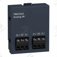 SCHNEIDER ELECTRIC Analog Input Module: (4) Analog In (MPN TMC2AI2). Key specifications — Manufacturer Part Number: TMC2AI2; Power Required: 0 to 10 V; Product Type: Analog Input Module; Series: M221C; Number and Type of Inputs: (4) Analog.