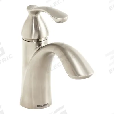 SPEAKMAN Mid Arc Bathroom Faucet: Chelsea, Brass, Brushed Nickel Finish, 1.2 gpm Flow Rate - Single-Post Handle Bathroom Faucets