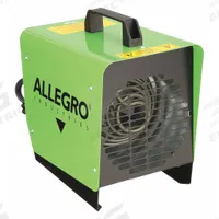 ALLEGRO Portable Electric & Tent Heater: 1,500 W Watt Output, 5-15P, 120V AC, 1 Phase, Work Tents (MPN 9401-50). Key specifications — NEMA Plug Configuration: 5-15P; Phase: 1; Voltage: 120V AC; Brand: ALLEGRO; For Use With: Work Tents; Overall Dimensions - H x W x D: 12 in x 8 in x 12 in.