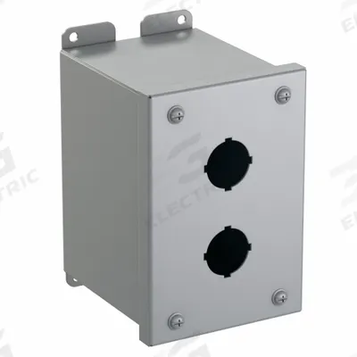 HAMMOND Push Button Enclosure: 30mm, 2 Holes, Carbon Steel - Enclosures for 30mm Operators