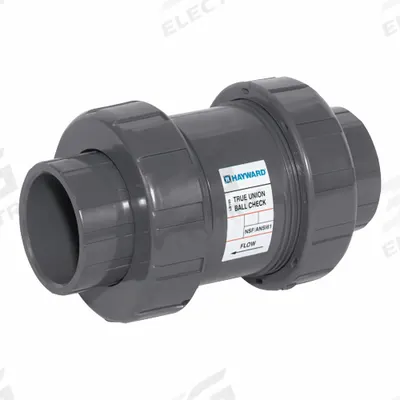 HAYWARD Ball Check Valve: Ball, Inline Valve Body, CPVC, 2 1/2 in Pipe Size, Flange x Flange - CPVC Ball Check Valves