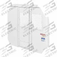 WEATHER GUARD Van Partition: Swing Open Door Panel, White, Steel, 56 in Overall Ht, 4 in Overall Dp (MPN 96302-3-01). Key specifications — Color: White; Compatible Roof Type: Low Roof; Brand: WEATHER GUARD; Compatible Make/Model: Ford Transit; Compatible Vehicle Type: Full-Size Vans.