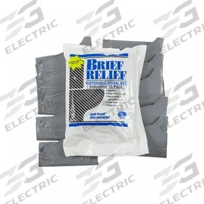 BRIEF RELIEF Unisex Urine Bag: Plastic, 5 in Overall Lg, 1 in Overall Wd - Portable Toilet Liners & Cleaners