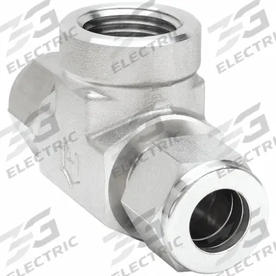 HAM-LET Compression Tee Fitting: 1/4 in OD x 1/4 in OD x 1/4 in Pipe Fitting Size - Double-Ferrule Stainless Steel Fittings