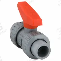 CHEMTROL Manual Two-Way Ball Valve: 1/2 in, CPVC, Straight, True Union Socket/True Union NPT, Lever (MPN U51TB-V 1/2). Key specifications — Brand: CHEMTROL; Handle: Lever.